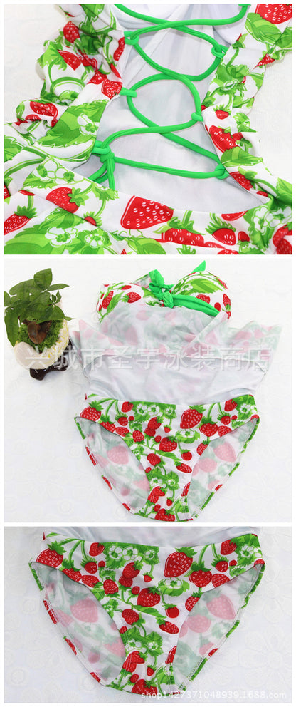 New Dress-style Vintage Strawberry Swimsuit